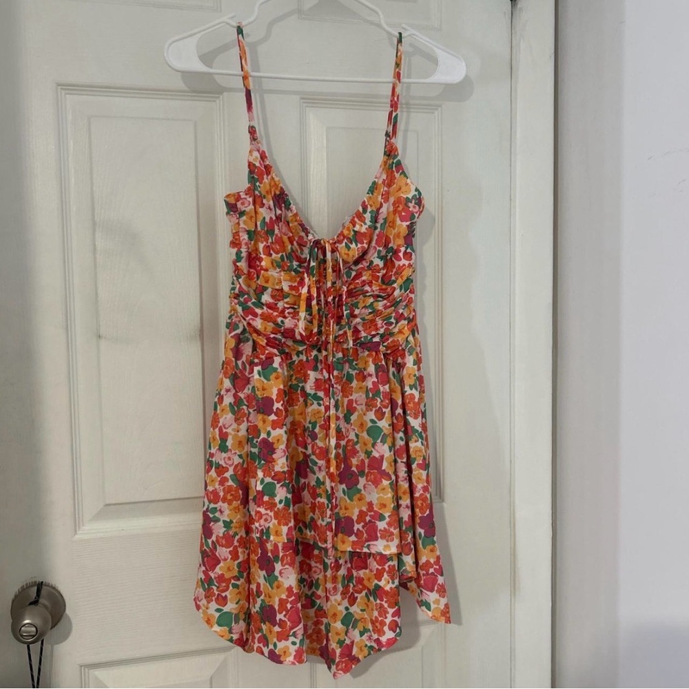 Princess Polly White and Orange Floral Dress
